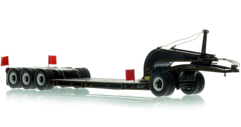 1:50 Talbert  1960s 60-Ton Cableneck Lowbed w/ Single-Axle Dolly Heavy Haul Replicas  Black Diecast Model