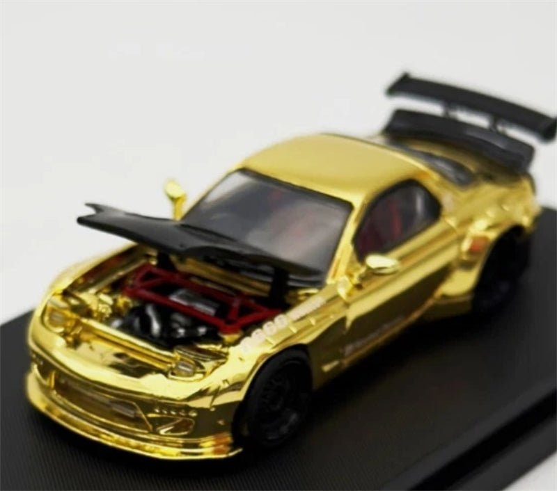 1:64 Mazda RX-7 Rocket Bunny Chrome Gold Master DIECAST Limited Edition 799pcs ONLY Model