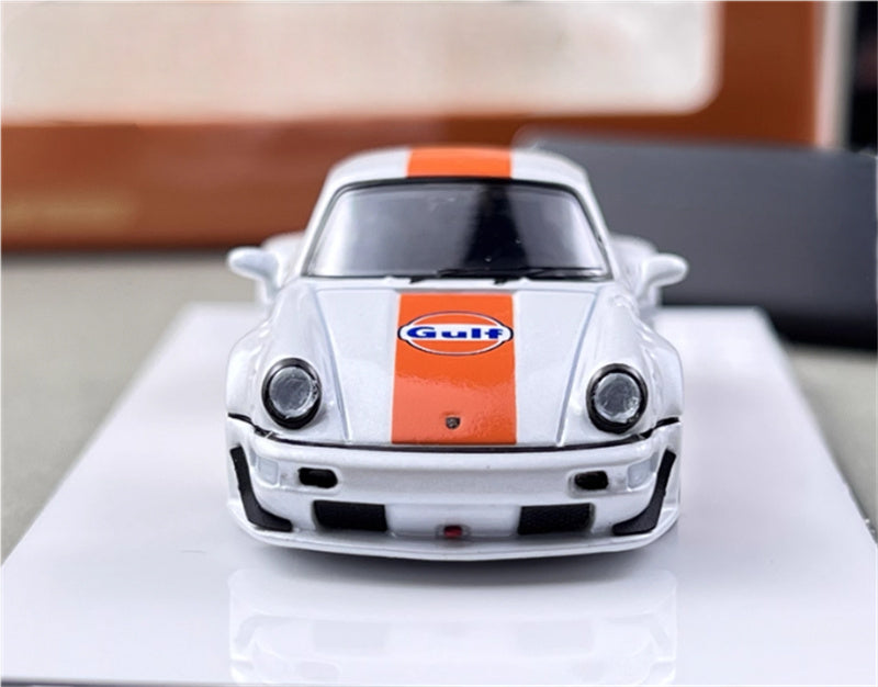FAST & SPEED Porsche RWB 964 Duck Wing White - Gulf Limited Edition 499PCS ONLY 1:64 Car Pre-built Model view7