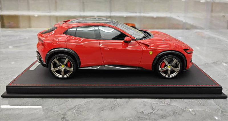 BBR MODELS Ferrari Purosangue V12 SUV Standard Red Electroplating wheel red calipers Limited Edition 20PCS ONLY Leather base 1:18 Car Pre-built Model view3