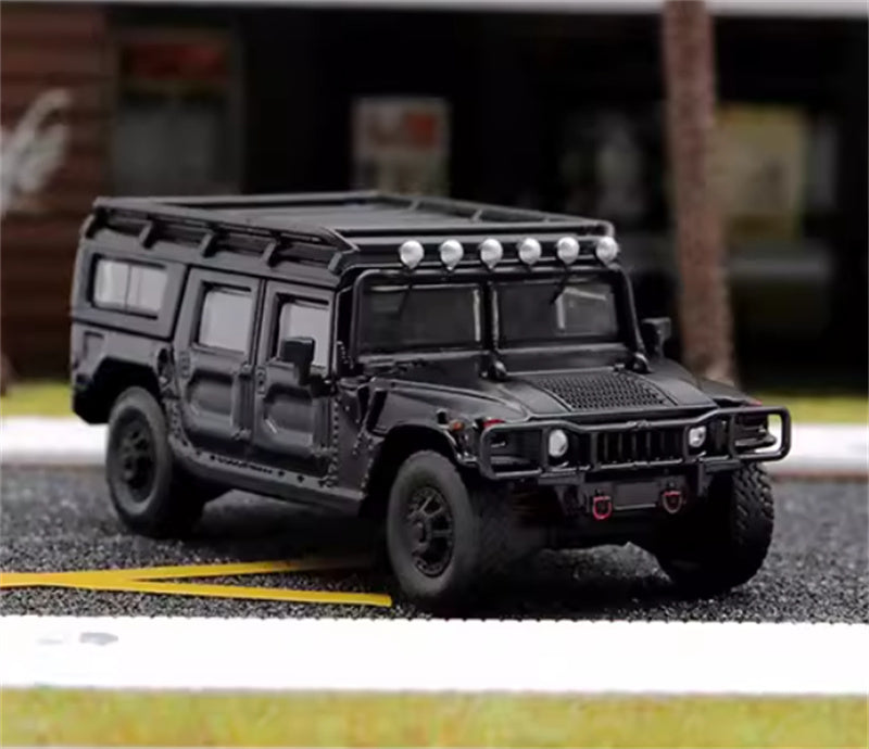 MASTER Hummer H1 off-road vehicle Metal Black Civilian Edition 1:64 Truck Pre-built Airliner Model Display view1