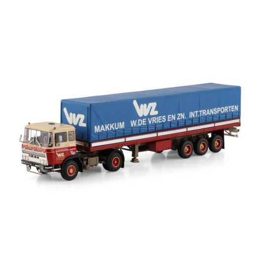 1:50 DAF W. DE VRIES & ZN 2600 4X2 CURTAINSIDER TRAILER 3 AXLE WSI   DIECAST Model