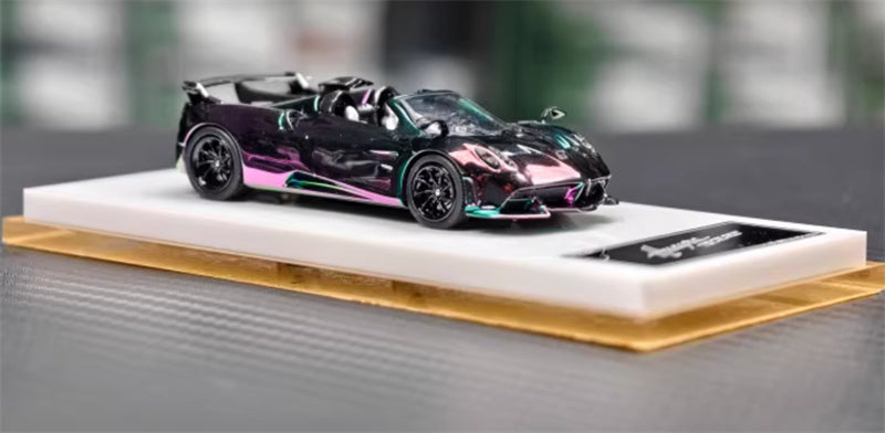HH Model Pagani Huayra Tricolore Hidden Electroplating Color Change - Convertible Edition 1:64 Car Pre-built Model view6