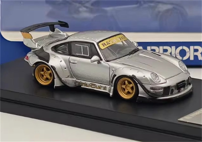 1:64 Porsche 911 RWB 993 Silver Grey with Gold Wheels SW DIECAST Limited Edition 499pcs ONLY Model