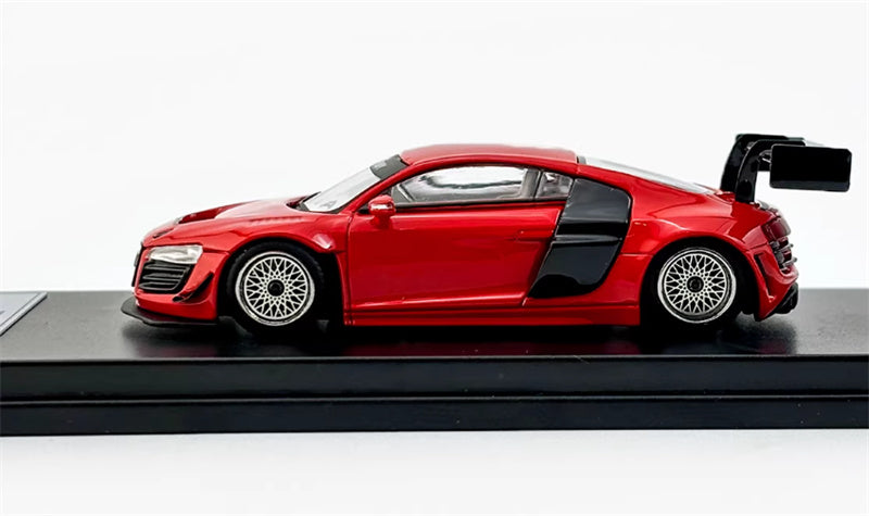 LeManFang Audi R8 LMS ULTRA high tail modified racing Red 1:64 Car Pre-built Model view3