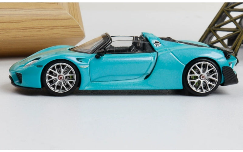 1:64 Porsche 918 Spyder Shimmer Tiffany TOP LUX Convertible DIECAST Car Model