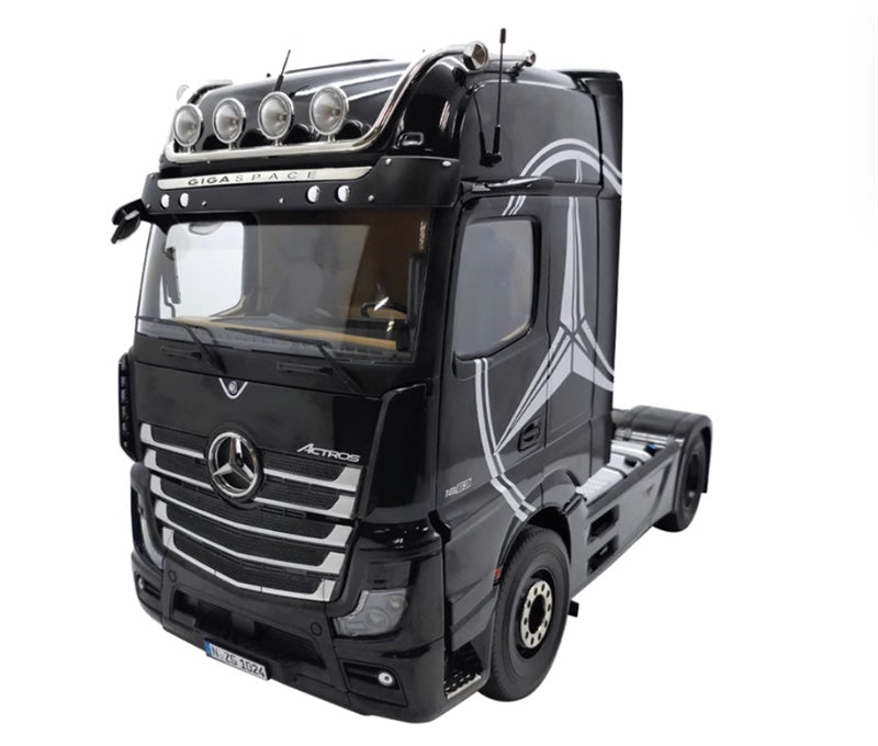 NZG Mercedes Benz Actros Lohr Black Benz logo + double-layer trailer KIT 1:18 DIECAST Truck Lorry