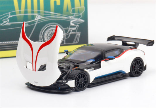 Fine works 64 Aston Martin Vulcan Supercar Limited Edition 999PCS ONLY pearl white 1:64 Car Pre-built Model view1