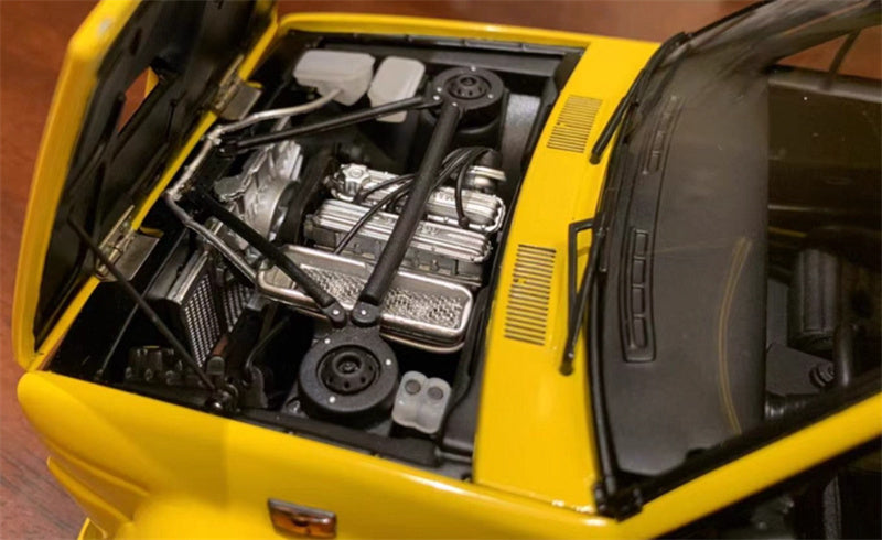 Kyosho Fiat 131 Abarth Wide tire yellow 1:18 Car Pre-built Model view6