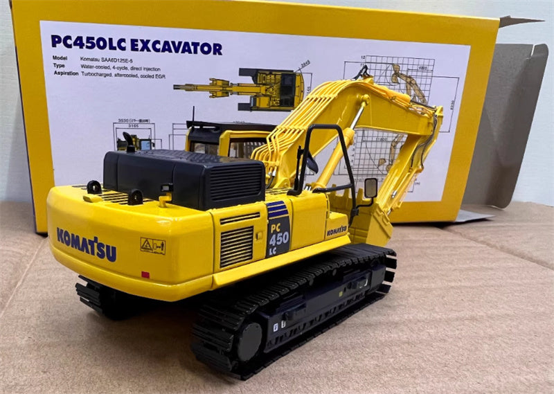 Universal Hobbies KOMATSU PC450-8 Excavator Yellow 1:50 Truck Pre-built Model