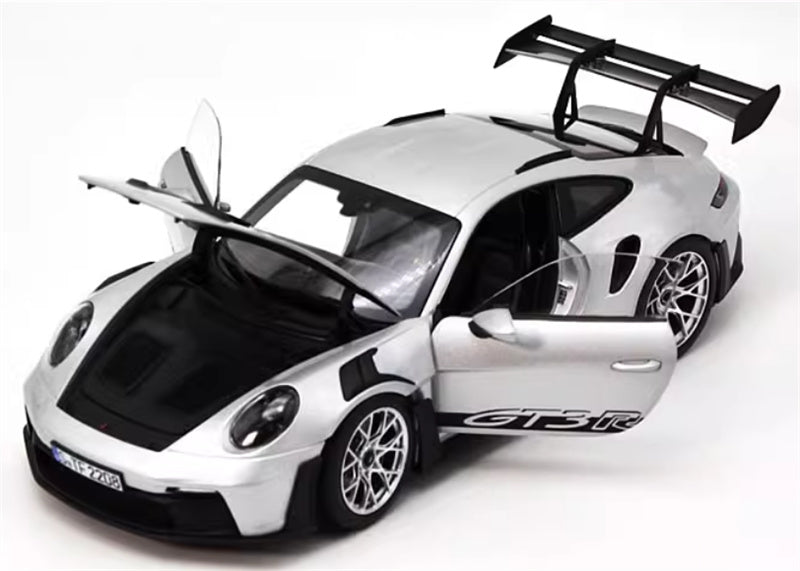 NOREV 2022 Porsche 911 GT3 RS GT Coupe Silver Silver top cover 1:18 Car Pre-built Model view7