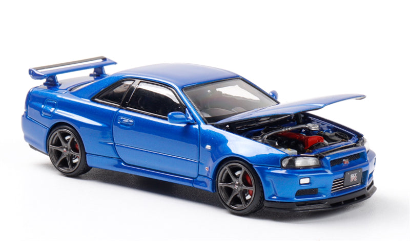 Focal Horizon Nissan GT-R R34 V-SPEC-II Blue Limited Edition 999PCS ONLY 1:64 Car Pre-built Model view6