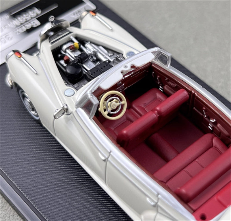 SEEKER Mercedes Benz 300D Adenauer W189 1959 convertible Soft top White 1:64 Car Pre-built Model view9