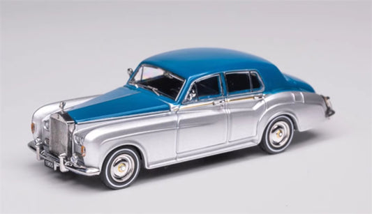 GFCC 1965 Rolls Royce Silver Cloud III classic car Blue Silver Double LHD 1:64 car Pre-built Model view1