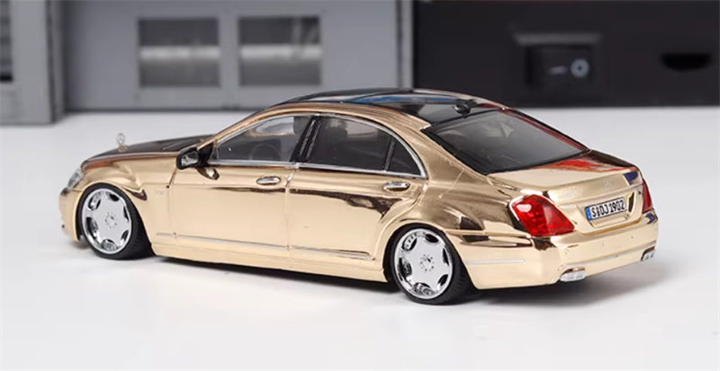 SW Mercedes Benz S600L W221 electroplated gold Limited Edition 399PCS ONLY 1:64 car Pre-built Model view4