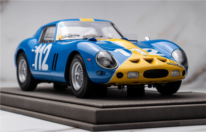 BBR MODELS Ferrari 250 GTO Targa Florio 1964 Norinder #112 Tour de France racing car blue Limited Edition 200PCS ONLY Leather base 1:18 Car Pre-built Model view3
