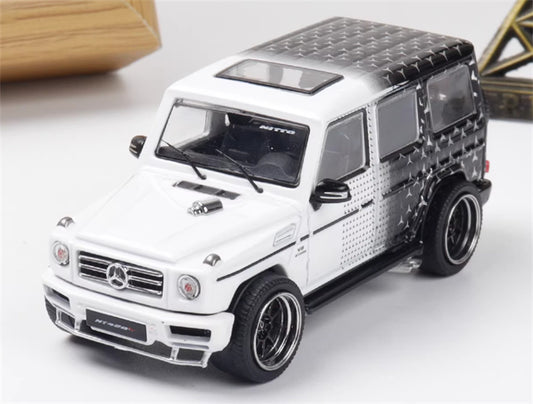 LeManFang Mercedes Benz G63 spare tire modification Starry White 1:64 Truck Pre-built Model view1