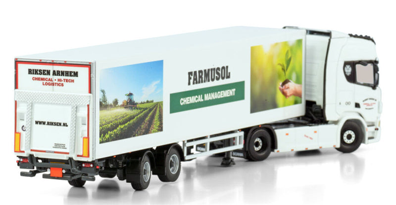 1:50 WSI SCANIA R CR20H 4X2 BOX Riksen Arnhem FARMUSOL