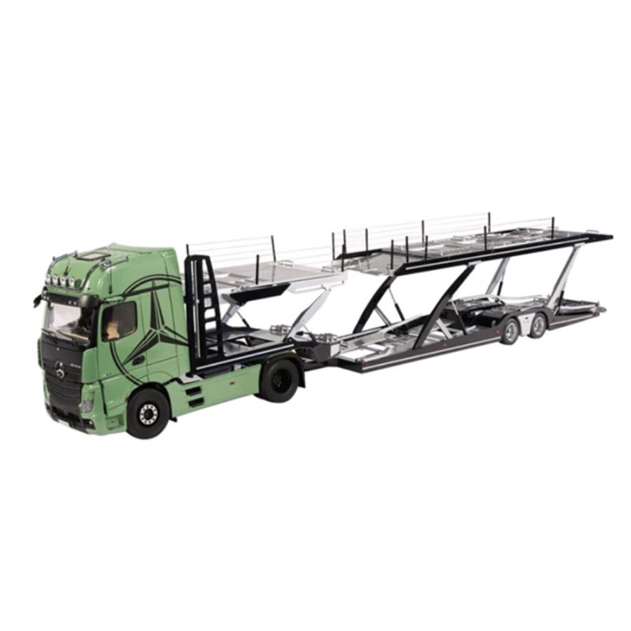 NZG Mercedes Benz Actros Lohr Green Benz logo + double-layer trailer KIT 1:18 DIECAST Truck Lorry