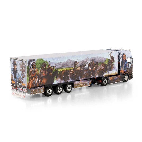 1:50 SCANIA HEIDE LOGISTIK S CS20H 4X2 REEFER TRAILER 3 AXLE WSI Diecast Model