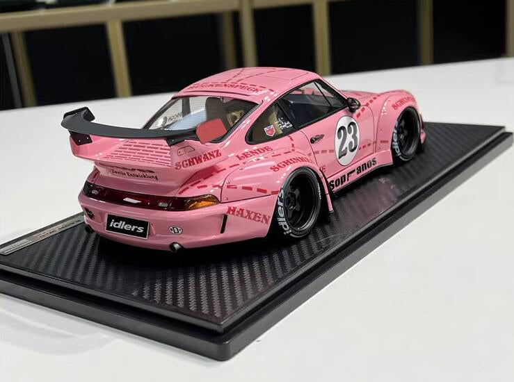 LGNITION MODEL Porsche 993 RWB Pink #23 Wide Body Modified Edition 1:18car Pre-a Model