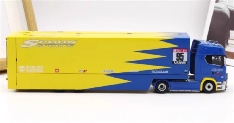 Star Model Scania S730 double decker transport vehicle SPOON 1:64 Truck Pre-built Model