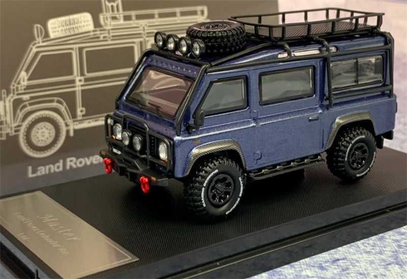 Master Land Rover Defender Van Blue with accessories 1:64 Car Pre-built Airliner Model Display view6