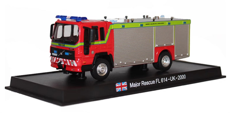 Red Base Volvo Major Rescue FL 614-UK-2000 1:64 Truck Pre-built Model