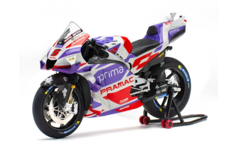 1:12 Ducati PRAMAC MOTO GP23 John Zarco 5# KiloWorks Purple White Diecast Model view1
