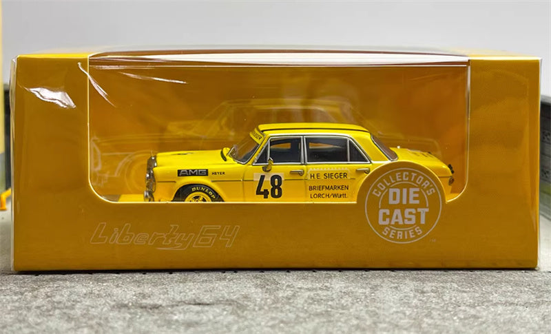 Liberty 64 Mercedes Benz 300SEL AMG W109 Yellow Pig 48# Limited Edition 999PCS ONLY 1:64 Car Pre-built Airliner Model Display view10