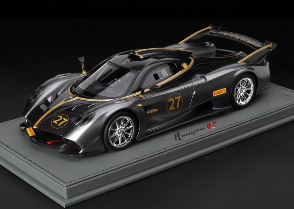 BBR MODELS Pagani Huayra R Limited Edition Metal Grey Pirelli 1:18 Car Pre-built Model view1