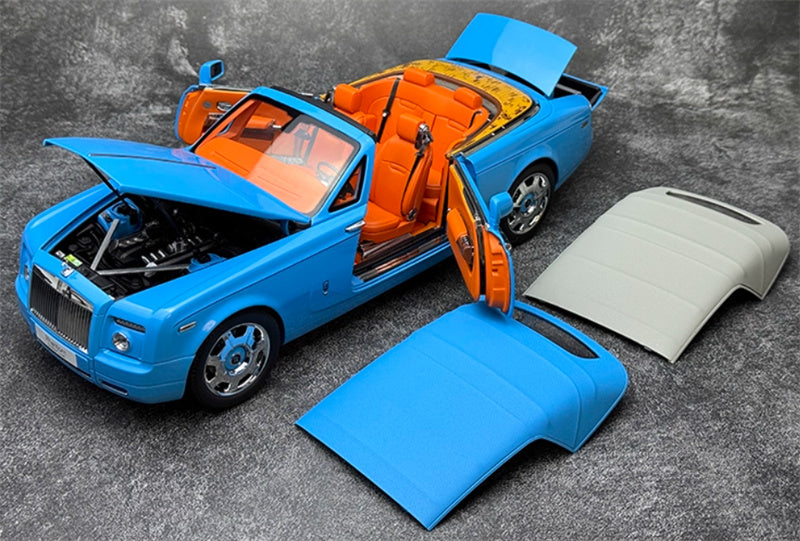 Kyosho Rolls Royce Phantom Drophead coupe Light Blue 1:18 Car Pre-built Model view4