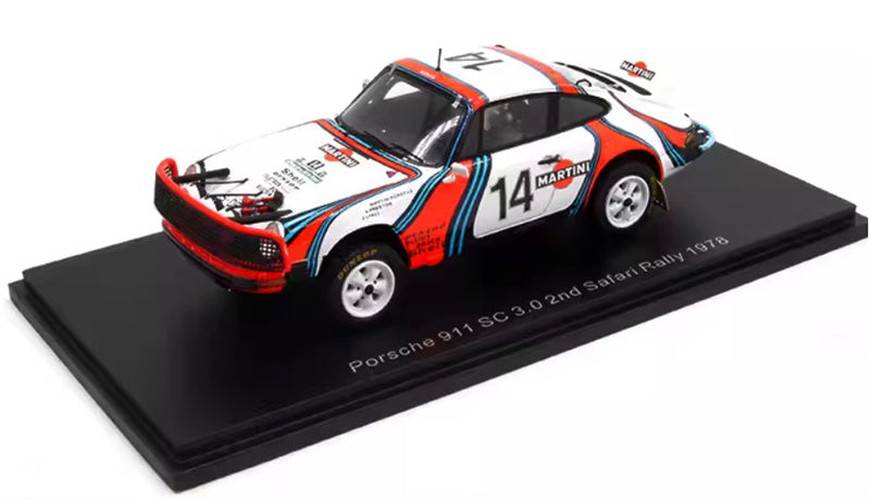 Spark Porsche 911 SC 3.0 #14 2nd Safari Rally 1978 V.Preston Jr.-J.Lyall 1:43 Car Pre-built Model view1