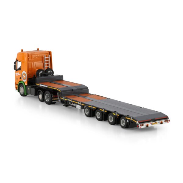 1:50 SCANIA HOLTROP VD VLIST R CR20H 6X2 SEMI LOW LOADER 4 AXLE WSI Orange Diecast Model