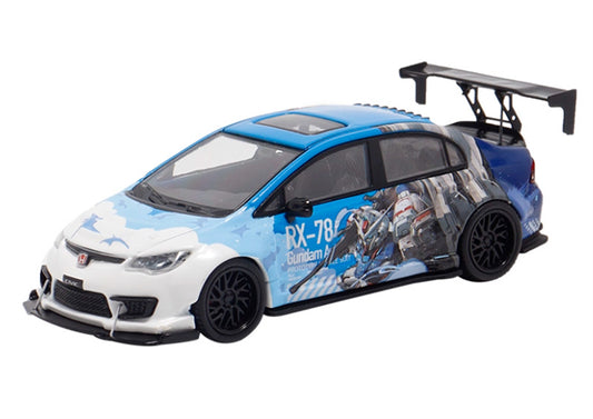 COOL.CAR Honda Civic FD2 explosive redesign mecha livery Blue regular version Limited Edition 500PCS ONLY 1:64 Car Pre-built Model view1