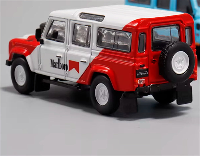 Master Land Rover Defender 110 Marlboro Painting Regular Edition 1:64 Car Pre-built Airliner Model Display view2