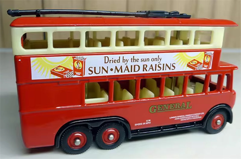 CORGI SUN MAID RAISINS London double decker bus tram red 1:76 Car Pre-built Model