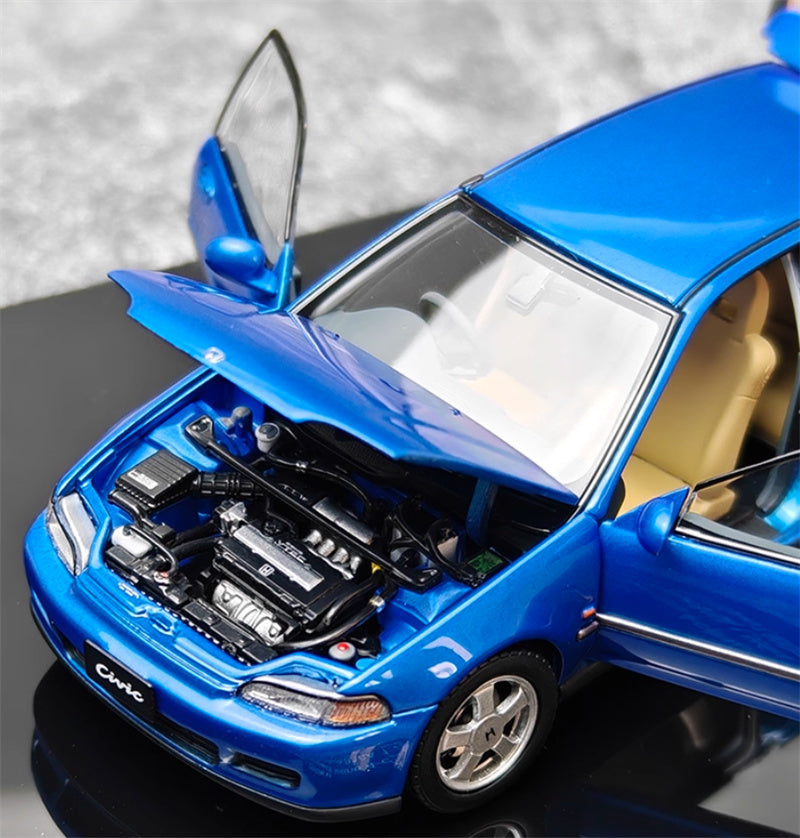 LCD-MODELS Honda Civic SiR II EG6 Fully open blue Beige Interior 1:43 Car Model view7