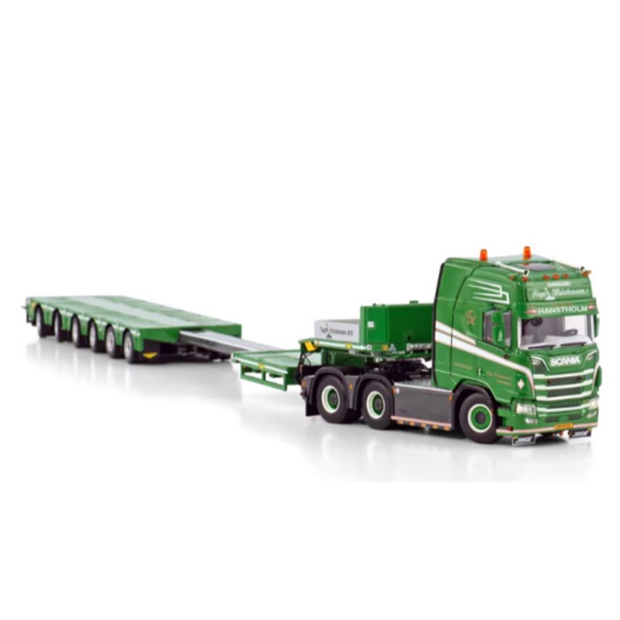 WSI  SCANIA R HIGHLINE CR20H 6X4 BROSHUIS SL 100 TONNER - 6 AXLE TAGE KRISTENSEN 1:50 DIECAST Car