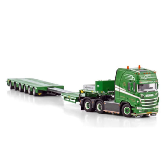 WSI  SCANIA R HIGHLINE CR20H 6X4 BROSHUIS SL 100 TONNER - 6 AXLE TAGE KRISTENSEN 1:50 DIECAST Car