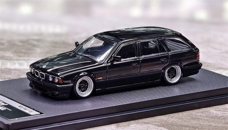 Mortal BMW E34 TOURING 5 Series Pearl Black Lowered Version Limited Edition 799PCS ONLY 1:64 Car Pre-built Model view1