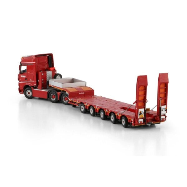 1:50 MERCEDES BENZ NOOTEBOOM RED LINE ACTROS MP5 6X4 MANOOVR 5 AXLE WSI Red Diecast Model