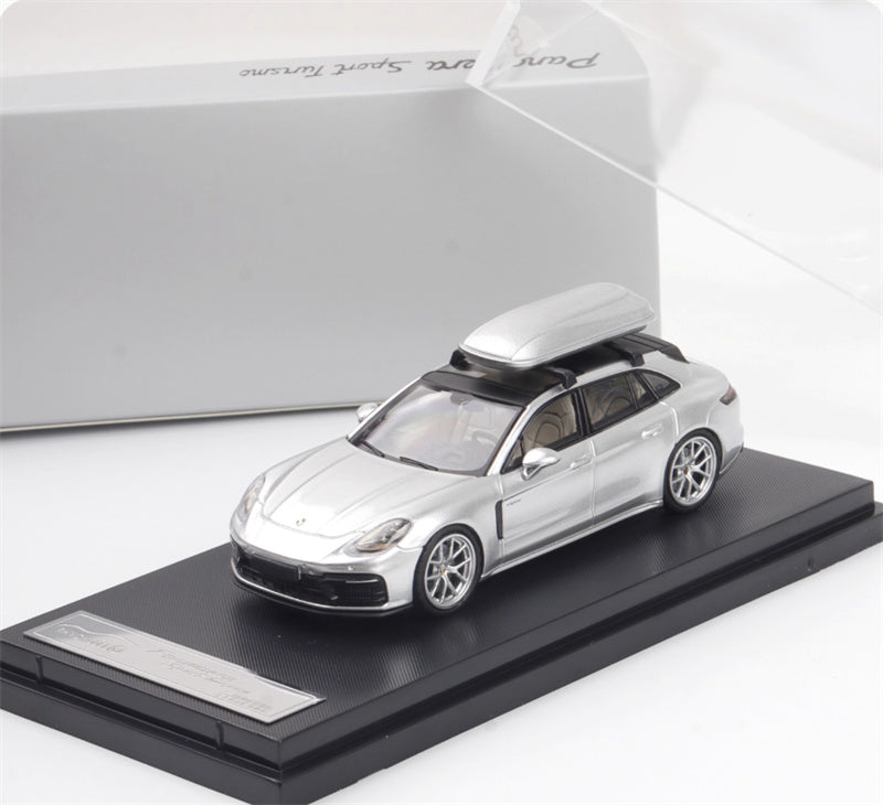 Rhino Model Porsche Panamera Hunting Edition Limited Edition 699PCS ONLY Silver - Comes with luggage 1:64 Car Pre-built Model view8