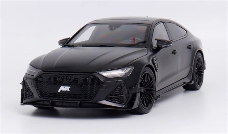 KengFai 2021 Audi RS7 C8 Sportback Semi-matte Black ABT 1:18 Car Pre-built Model