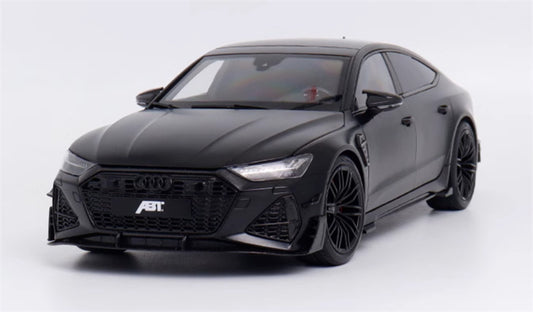 KengFai 2021 Audi RS7 C8 Sportback Semi-matte Black ABT 1:18 Car Pre-built Model