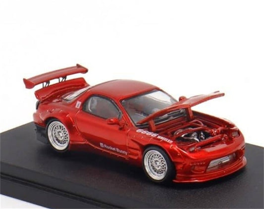 1:64 Mazda RX-7 Rocket Bunny Transparent Red Master DIECAST Limited Edition 799pcs ONLY Model