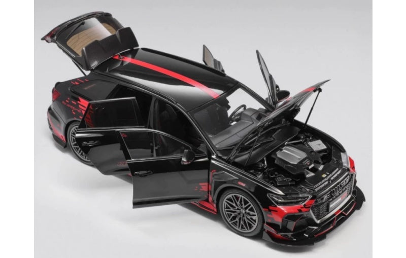 1:18 Audi DarwinPRO RS6 Red Stripes KiloWorks Limited Edition Black Diecast Model view5