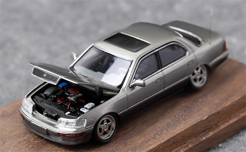 Fine works 64 Lexus LS400 Silver w/ gray skirt edge Low lying wheels Limited Edition 500PCS ONLY 1:64 Car Pre-built Model view9