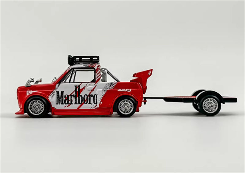 Liberty 64 Honda Modified wide body pickup trailer Marlboro Painting Limited Edition 999PCS ONLY 1:64 Truck Pre-built Airliner Model Display view3