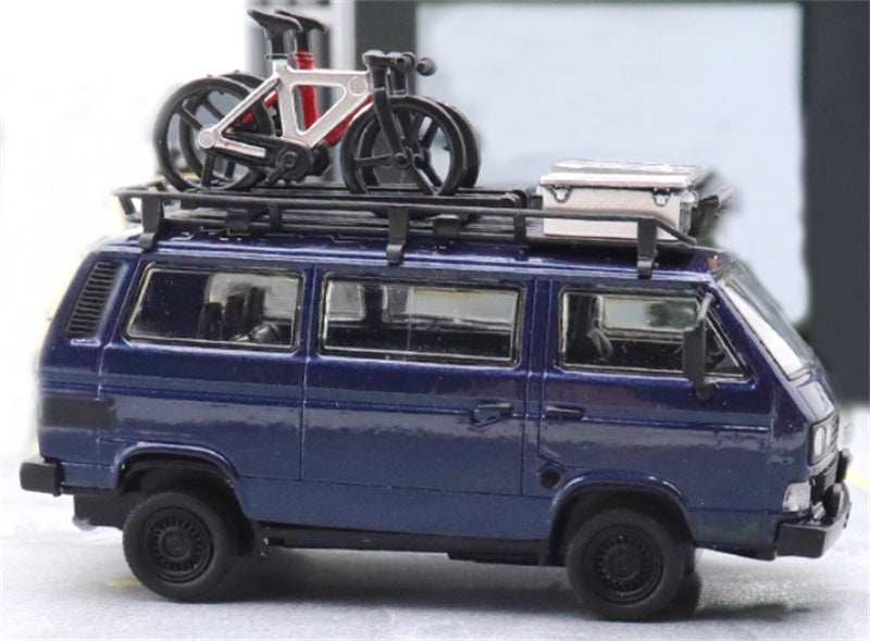 Master VW T3 Magway van Blue with accessories 1:64 Car Pre-built Model view3